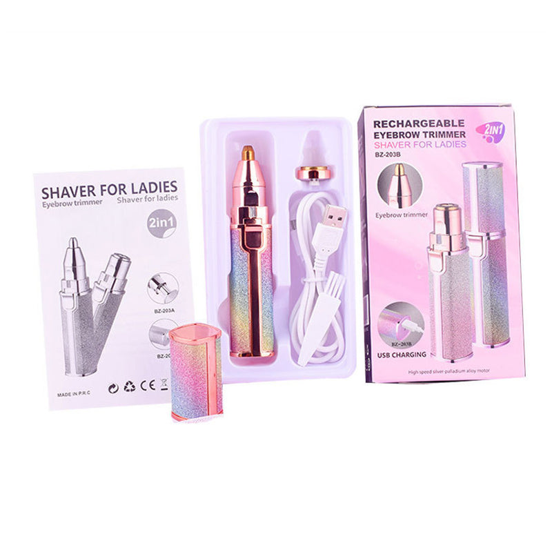 Frendorf | 2 in 1 Schmerzfreie Augenbrauen / Gesichtsbehaarung Entferner Maschine