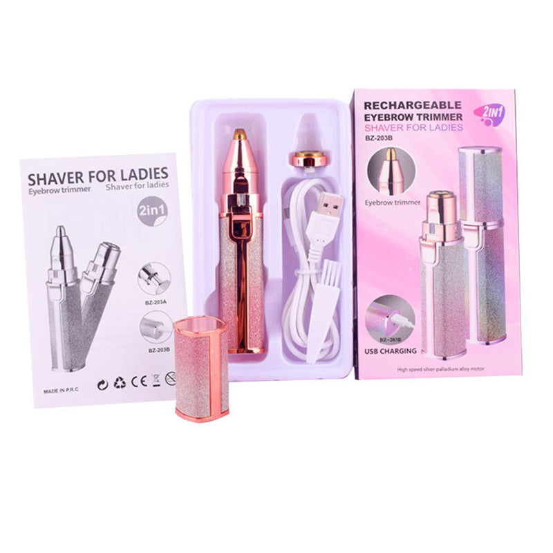 Frendorf | 2 in 1 Schmerzfreie Augenbrauen / Gesichtsbehaarung Entferner Maschine