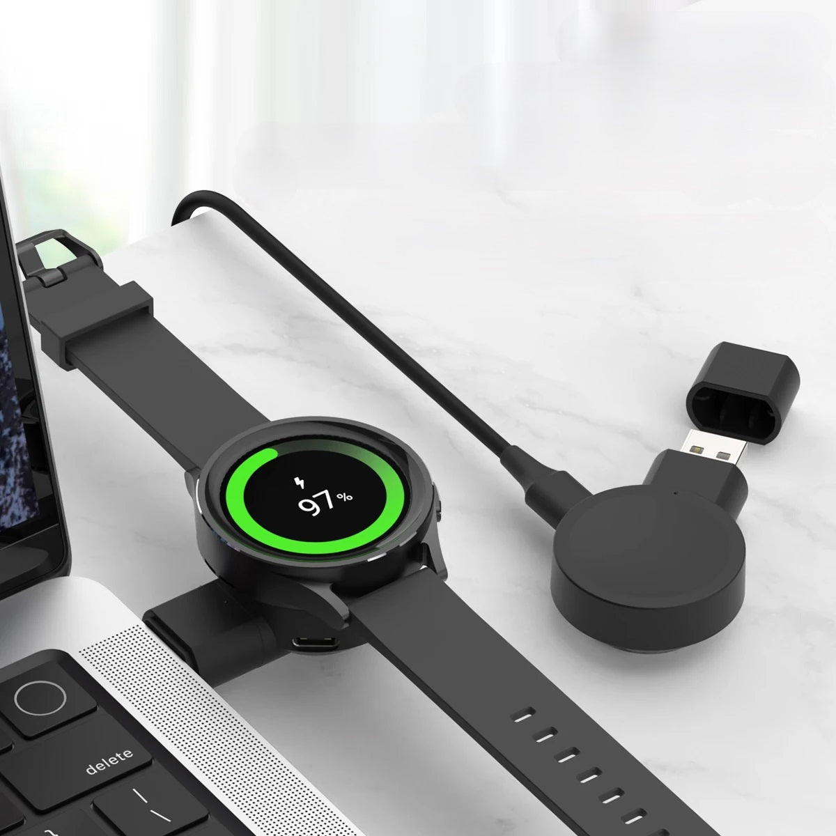 Frendorf | Smartwatch Wireless Dock Ladegerät – USB-Ladestation für Samsung Galaxy Watch 5/6/7