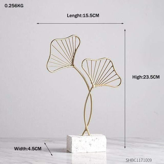 Frendorf | LeafyGlow Skulptur Dekofigur aus Metall | Ginkgo-Design | Wohnaccessoire | Tisch- und Regaldekoration