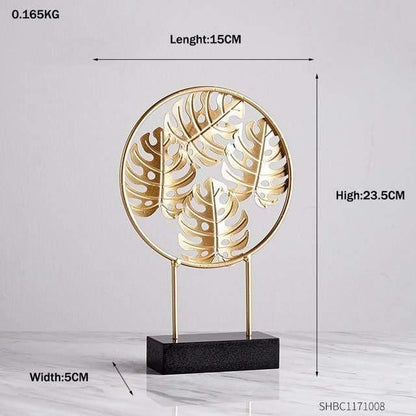 Frendorf | LeafyGlow Skulptur Dekofigur aus Metall | Ginkgo-Design | Wohnaccessoire | Tisch- und Regaldekoration