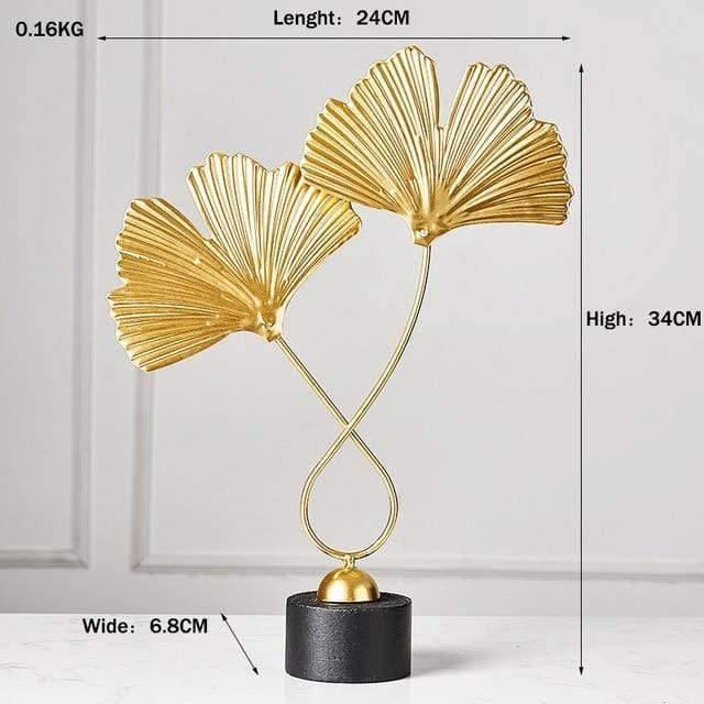 Frendorf | LeafyGlow Skulptur Dekofigur aus Metall | Ginkgo-Design | Wohnaccessoire | Tisch- und Regaldekoration