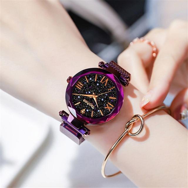 Frendorf | Luxus Damen Armbanduhren Magnetische Sternenhimmel Damen Uhr Quarz Armbanduhr Mode Damen Armbanduhr