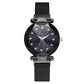 Frendorf | Luxus Sternenhimmel Edelstahl Mesh Armbanduhren für Frauen Kristall Analog Quarz Armbanduhren Damen Sport Kleid Uhr