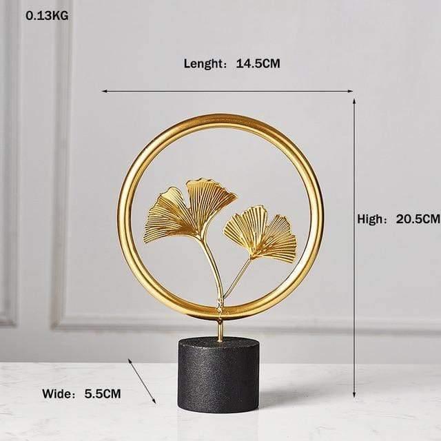 Frendorf | LeafyGlow Skulptur Dekofigur aus Metall | Ginkgo-Design | Wohnaccessoire | Tisch- und Regaldekoration