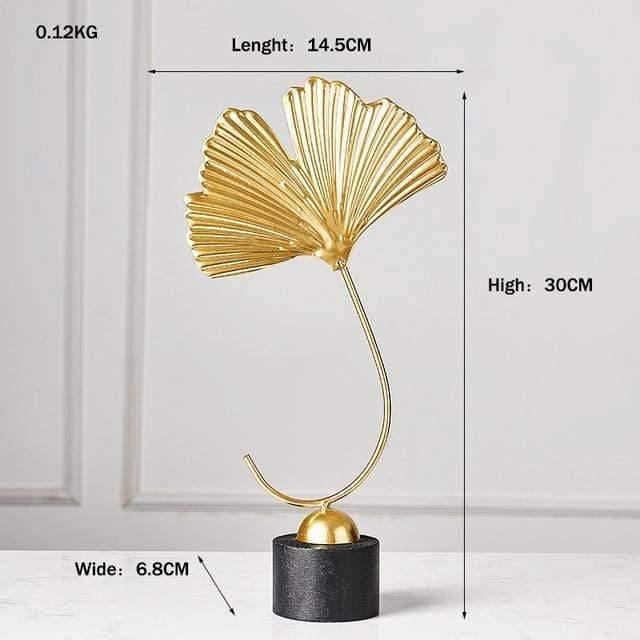 Frendorf | LeafyGlow Skulptur Dekofigur aus Metall | Ginkgo-Design | Wohnaccessoire | Tisch- und Regaldekoration