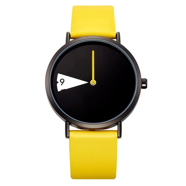 Frendorf | Süße Damen Uhr Kreative Armbanduhr Damen Uhr Drehen Gelbes Lederband Armbanduhren Uhr Montres Femme Reloj Mujer
