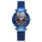 Frendorf | Luxus Sternenhimmel Edelstahl Mesh Armbanduhren für Frauen Kristall Analog Quarz Armbanduhren Damen Sport Kleid Uhr