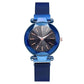 Frendorf | Luxus Sternenhimmel Edelstahl Mesh Armbanduhren für Frauen Kristall Analog Quarz Armbanduhren Damen Sport Kleid Uhr