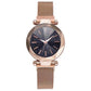 Frendorf | Luxus Sternenhimmel Edelstahl Mesh Armbanduhren für Frauen Kristall Analog Quarz Armbanduhren Damen Sport Kleid Uhr