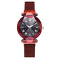 Frendorf | Luxus Sternenhimmel Edelstahl Mesh Armbanduhren für Frauen Kristall Analog Quarz Armbanduhren Damen Sport Kleid Uhr