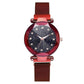 Frendorf | Luxus Sternenhimmel Edelstahl Mesh Armbanduhren für Frauen Kristall Analog Quarz Armbanduhren Damen Sport Kleid Uhr