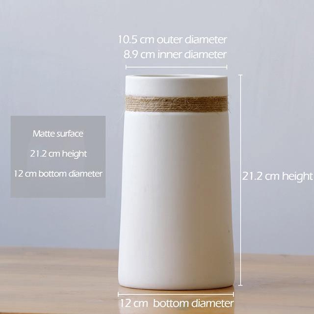 Frendorf | ClayMatte Moderne Keramik Blumenvase | Mattes Finish | Dekoration für Zuhause