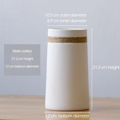 Frendorf | ClayMatte Moderne Keramik Blumenvase | Mattes Finish | Dekoration für Zuhause