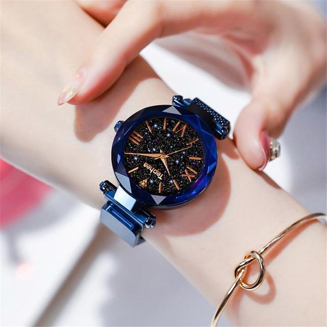 Frendorf | Luxus Damen Armbanduhren Magnetische Sternenhimmel Damen Uhr Quarz Armbanduhr Mode Damen Armbanduhr