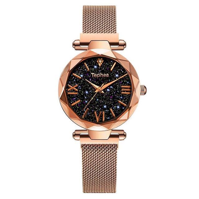 Frendorf | Luxus Damen Armbanduhren Magnetische Sternenhimmel Damen Uhr Quarz Armbanduhr Mode Damen Armbanduhr