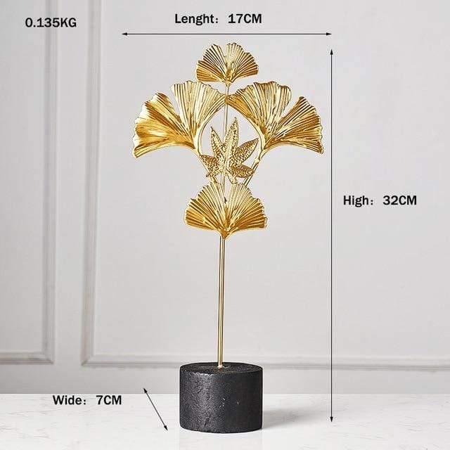 Frendorf | LeafyGlow Skulptur Dekofigur aus Metall | Ginkgo-Design | Wohnaccessoire | Tisch- und Regaldekoration
