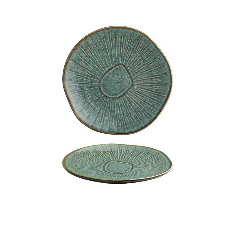8" Retro Keramik Runde Platte Western Platte Küchen Geschirr