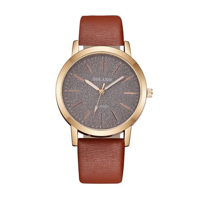 Frendorf | s Hochwertige Mode Frauen Damen Simple Uhren Genf Kunstleder Analog Quarz Armbanduhr Uhr Geschenke