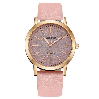 Frendorf | s Hochwertige Mode Frauen Damen Simple Uhren Genf Kunstleder Analog Quarz Armbanduhr Uhr Geschenke