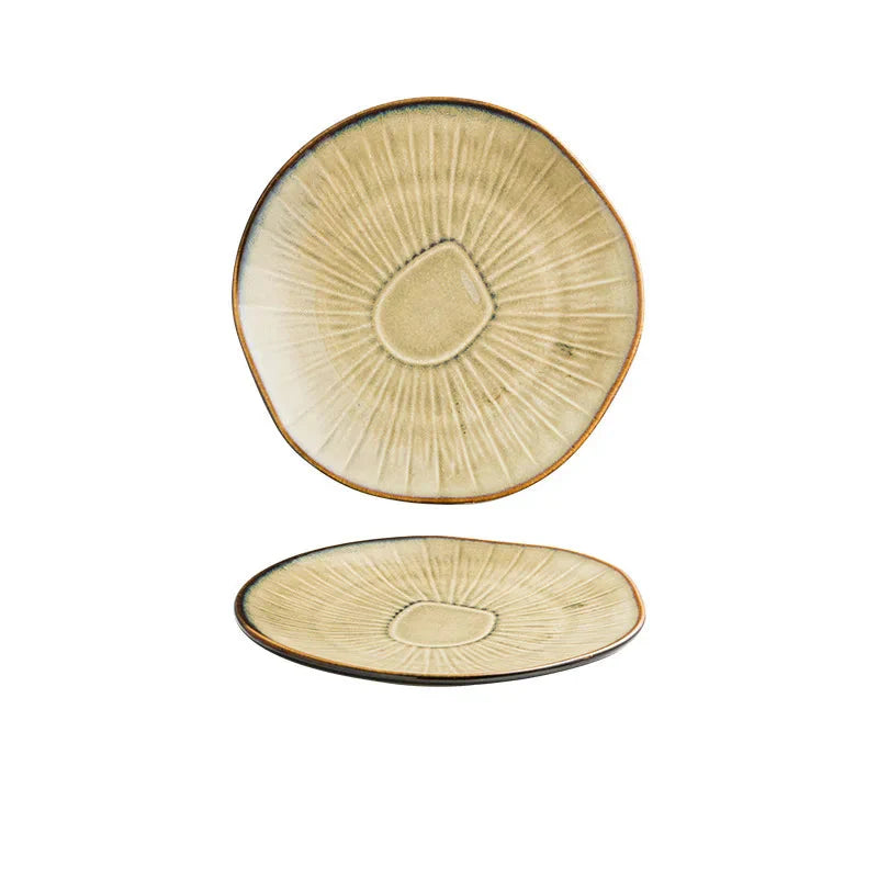 8" Retro Keramik Runde Platte Western Platte Küchen Geschirr