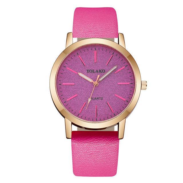 Frendorf | s Hochwertige Mode Frauen Damen Simple Uhren Genf Kunstleder Analog Quarz Armbanduhr Uhr Geschenke