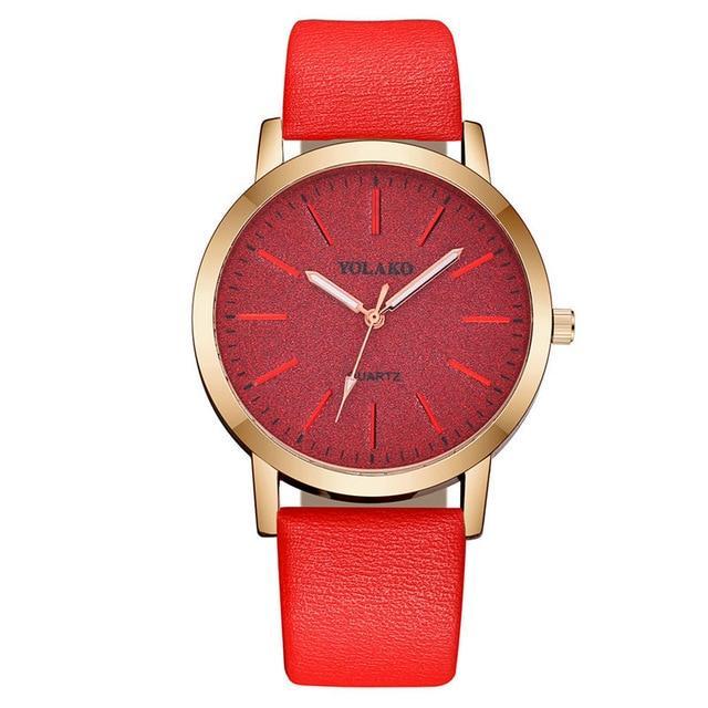 Frendorf | s Hochwertige Mode Frauen Damen Simple Uhren Genf Kunstleder Analog Quarz Armbanduhr Uhr Geschenke