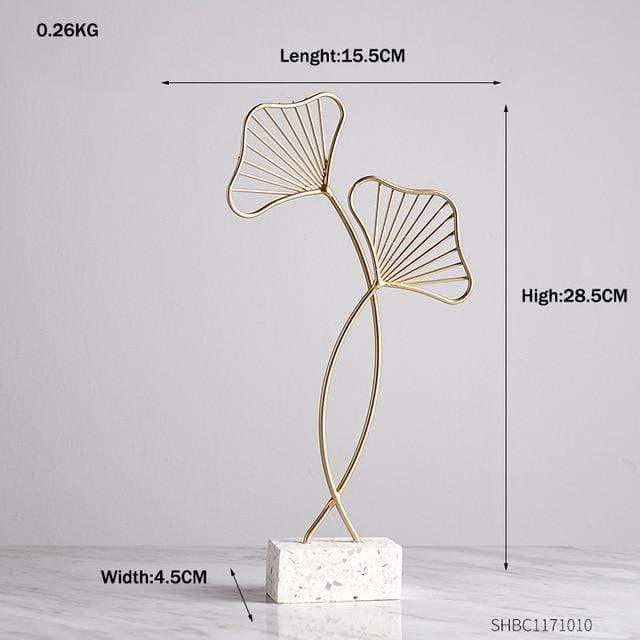 Frendorf | LeafyGlow Skulptur Dekofigur aus Metall | Ginkgo-Design | Wohnaccessoire | Tisch- und Regaldekoration
