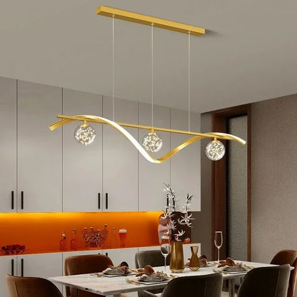 Moderne Schwarz Gold Glas Ball Led Beleuchtung Anhänger Kronleuchter Dekoration für Innen