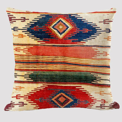 Frendorf | BohoLoom Mehrfarbiger Kissenbezug aus Leinen | Boho-Chic Design | Deko fürs Wohnzimmer & Schlafzimmer