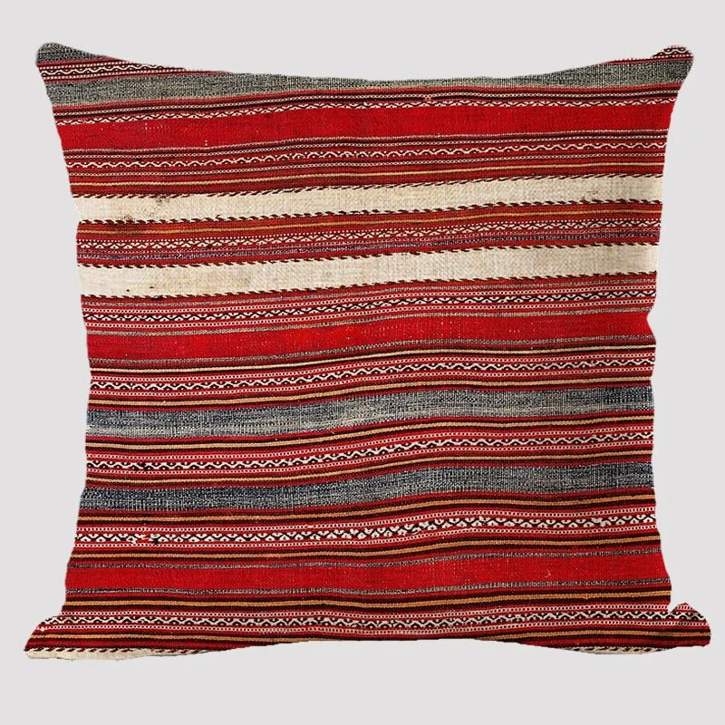Frendorf | BohoLoom Mehrfarbiger Kissenbezug aus Leinen | Boho-Chic Design | Deko fürs Wohnzimmer & Schlafzimmer