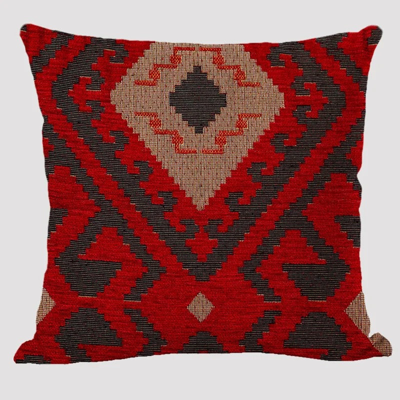 Frendorf | BohoLoom Mehrfarbiger Kissenbezug aus Leinen | Boho-Chic Design | Deko fürs Wohnzimmer & Schlafzimmer