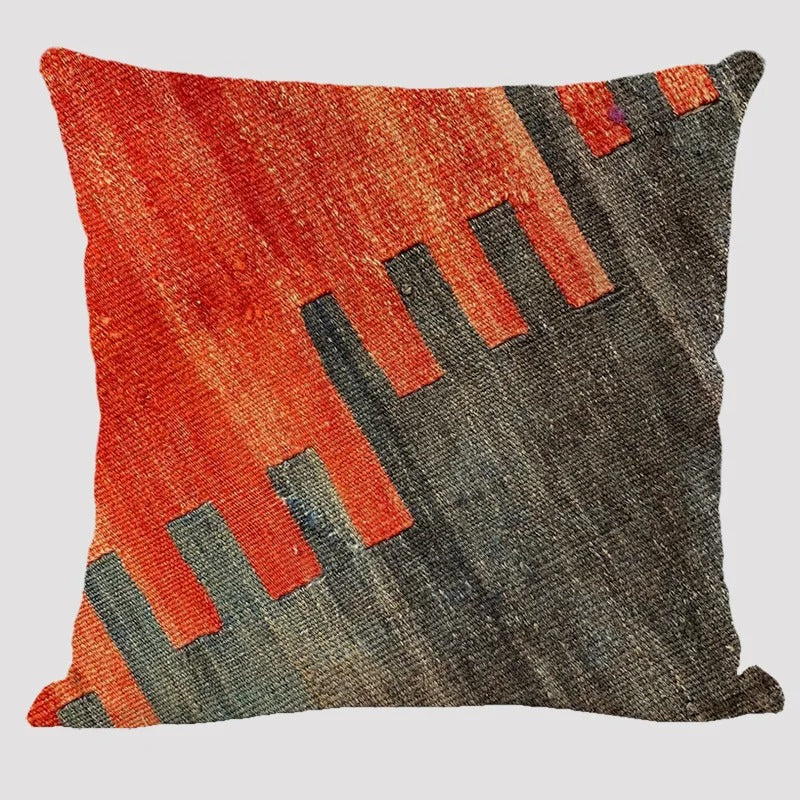 Frendorf | BohoLoom Mehrfarbiger Kissenbezug aus Leinen | Boho-Chic Design | Deko fürs Wohnzimmer & Schlafzimmer