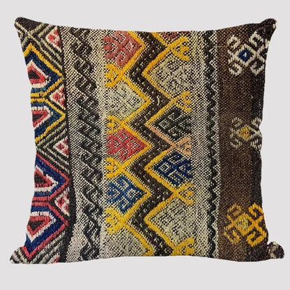 Frendorf | BohoLoom Mehrfarbiger Kissenbezug aus Leinen | Boho-Chic Design | Deko fürs Wohnzimmer & Schlafzimmer