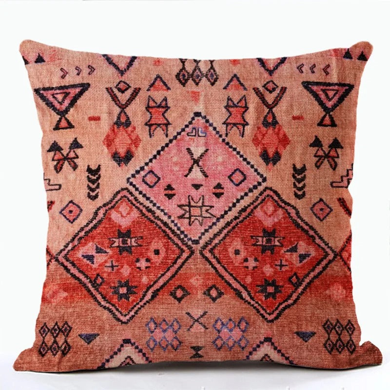 Frendorf | BohoLoom Mehrfarbiger Kissenbezug aus Leinen | Boho-Chic Design | Deko fürs Wohnzimmer & Schlafzimmer