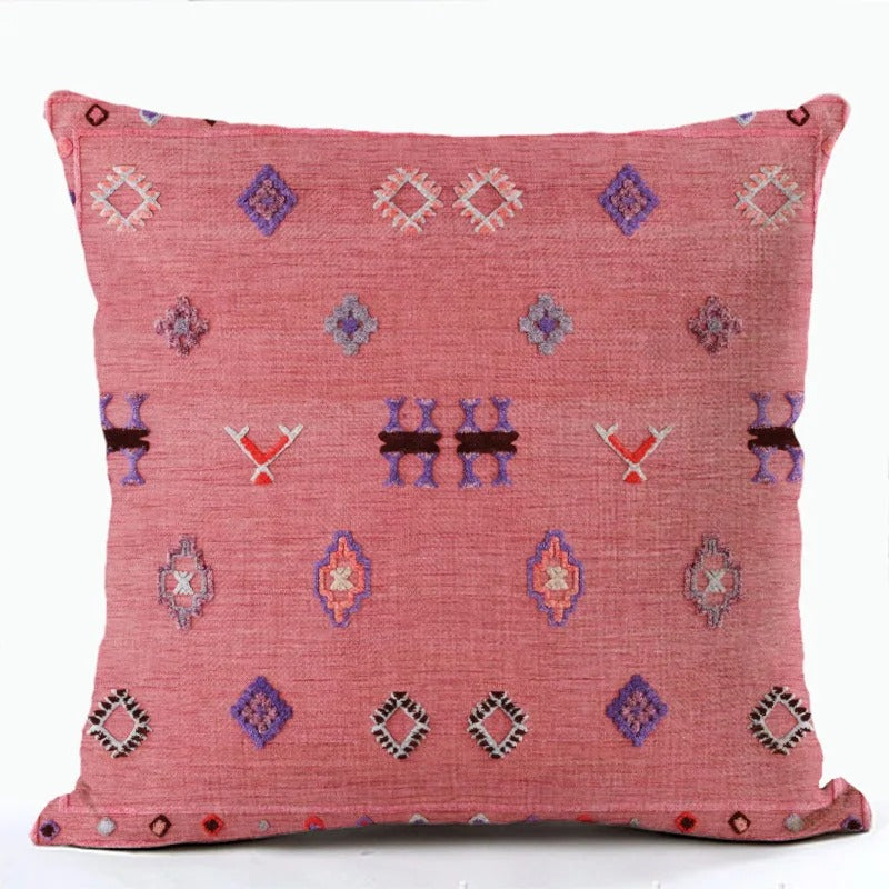 Frendorf | BohoLoom Mehrfarbiger Kissenbezug aus Leinen | Boho-Chic Design | Deko fürs Wohnzimmer & Schlafzimmer