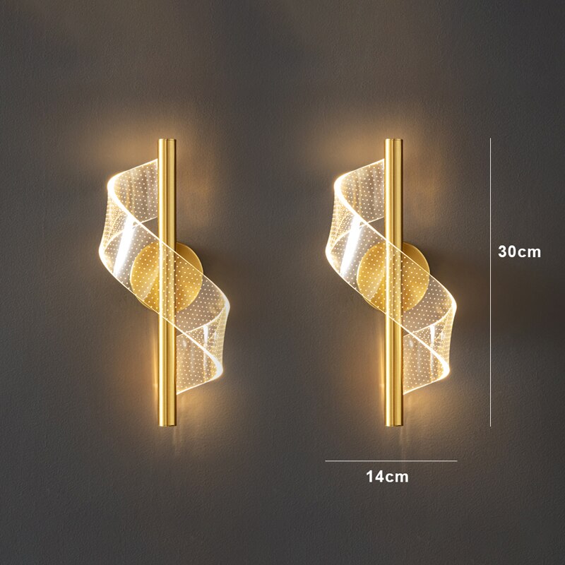 Luxus Glas Wandlampe mit Kerzenhalter