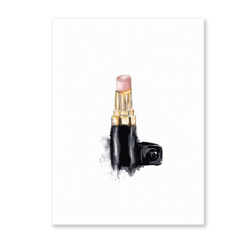 Abstrakte Moderne Mode Make-up - Leinwand Wandkunst Druck