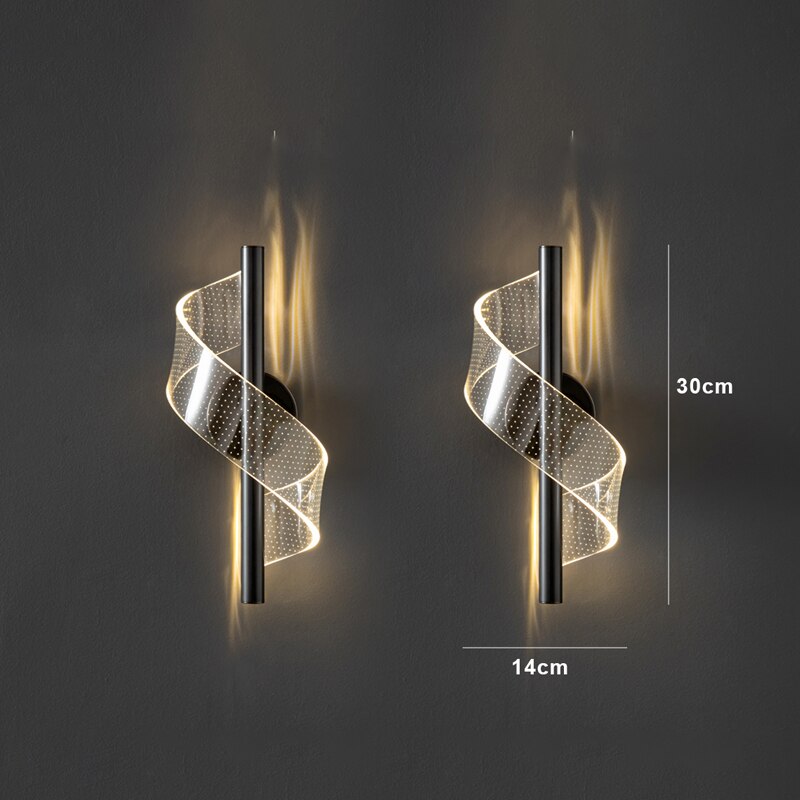Luxus Glas Wandlampe mit Kerzenhalter