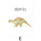 Cartoon Dinosaur Ermutigung - Leinwand Wandkunstdruck
