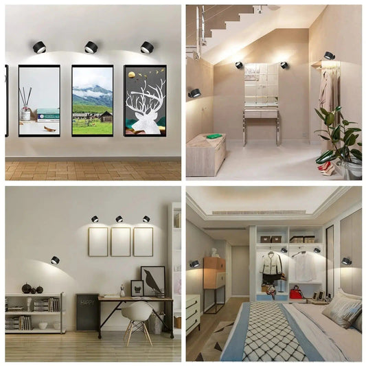 Frendorf | Batteriebetriebene Wandlampe | Wiederaufladbar, 360° verstellbar & kabellos für Schlafzimmer, Flure & Leseecken