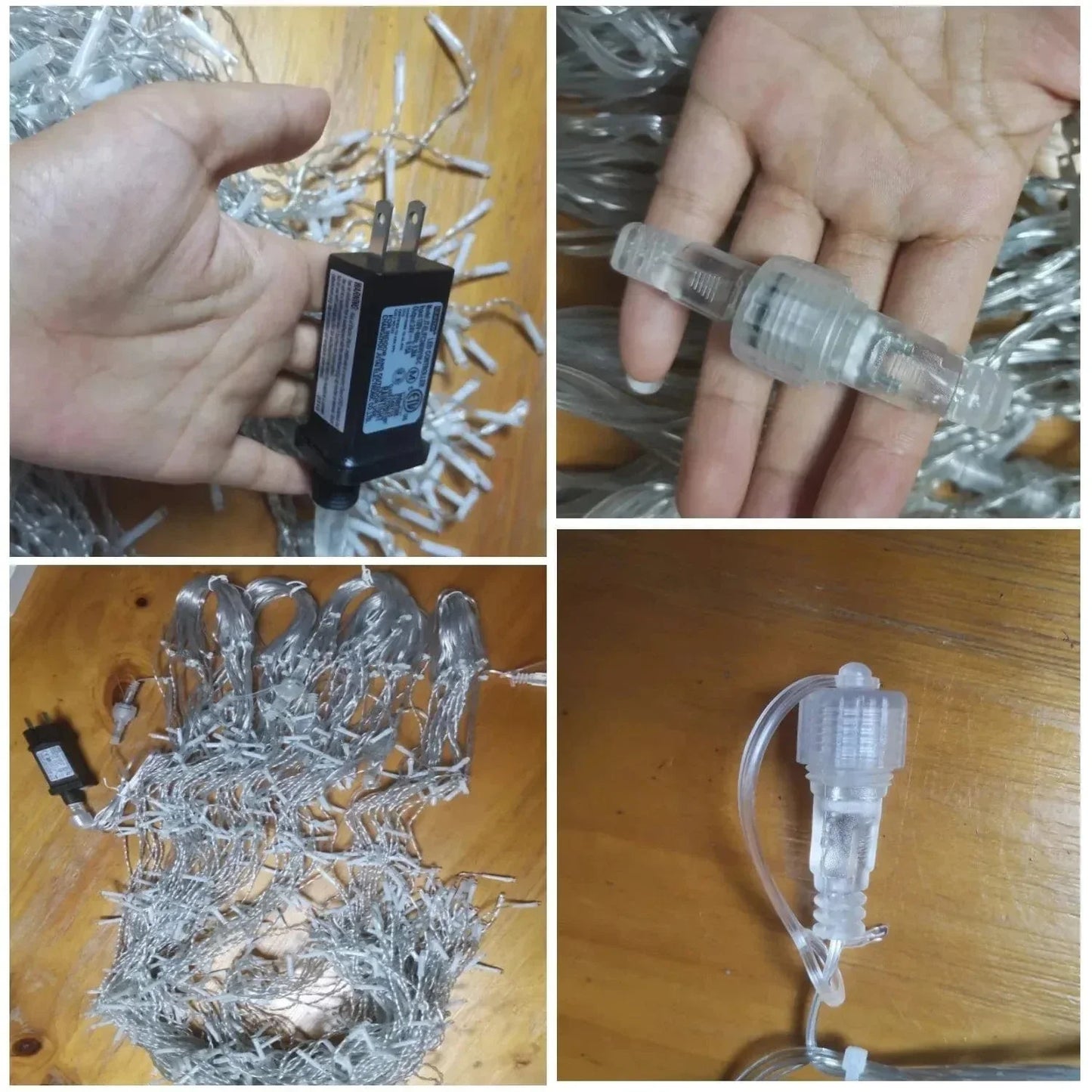 Frendorf | LED Eiszapfen Lichterkette | Warmweiß/Kaltweiß Funkel-Effekt (90% Konstant, 10% Blitz) | 24V, Bis zu 9 Sets Erweiterbar