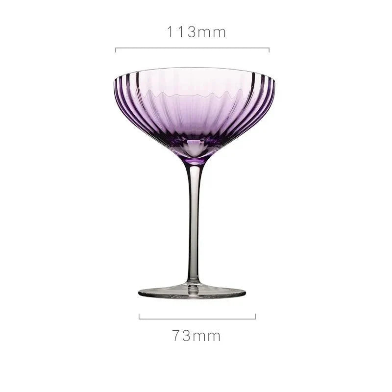 Vertikale gerippte Muster lila Glas