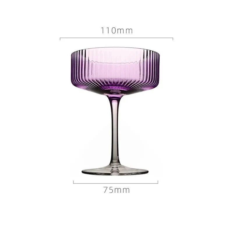 Vertikale gerippte Muster lila Glas
