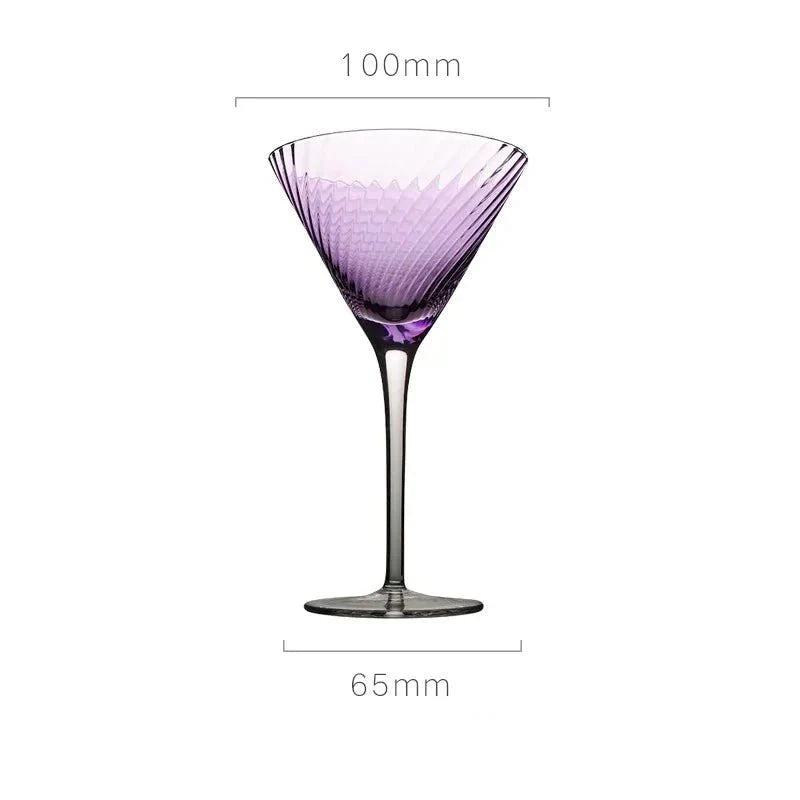 Vertikale gerippte Muster lila Glas
