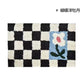 Vintage Schachbrett Karo Badteppiche - Gemütlicher Retro Blumen Teppich für Badezimmer und Wohnkultur