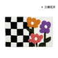 Vintage Schachbrett Karo Badteppiche - Gemütlicher Retro Blumen Teppich für Badezimmer und Wohnkultur