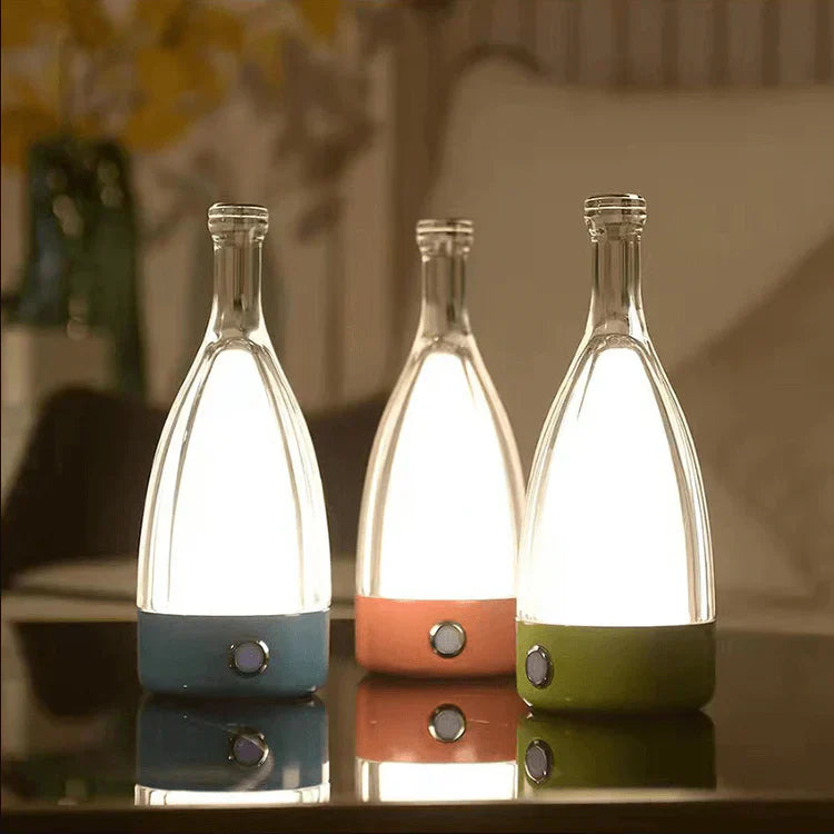 Frendorf | GlowVino Wiederaufladbares dekoratives Nachtlicht | Weinflaschen-Design | Stimmungsvolle LED-Beleuchtung | Kabellos