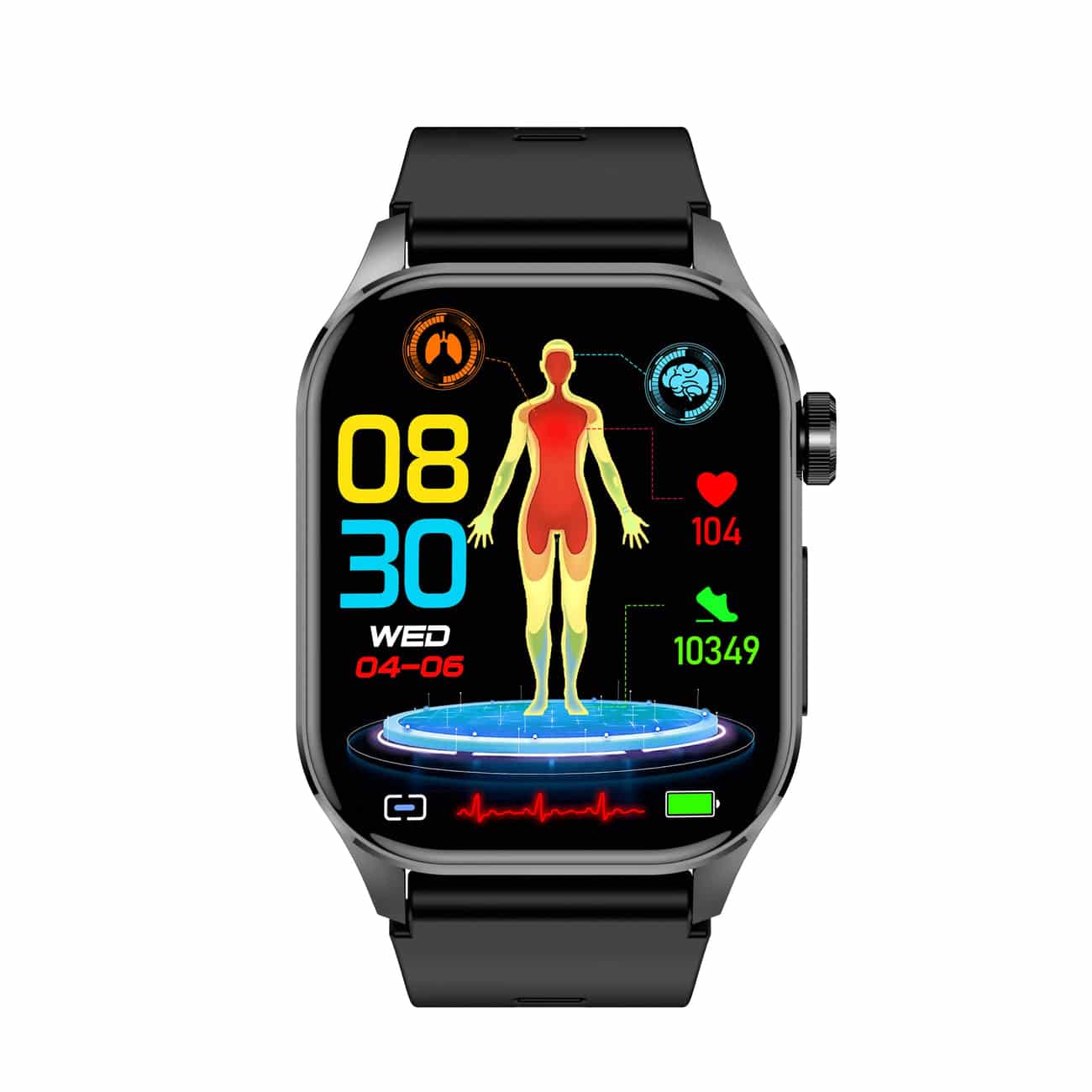 Frendorf | Smartwatch für Gesundheit & Fitness – EKG, Blutdruck, Herzfrequenzmessung – iOS & Android kompatibel