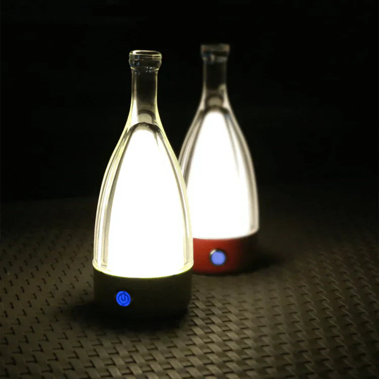 Frendorf | GlowVino Wiederaufladbares dekoratives Nachtlicht | Weinflaschen-Design | Stimmungsvolle LED-Beleuchtung | Kabellos